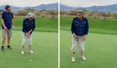 Το γκολφ είναι σαν το ποδήλατο: 89χρονη γιαγιά με Αλτσχάιμερ βάζει το μπαλάκι με τη μία